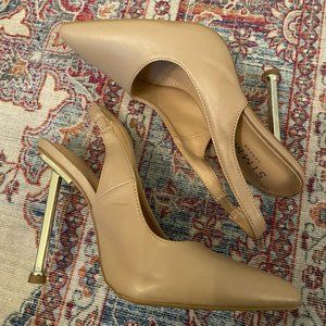 ASOS/Simmi London Nude Heel with Gold Accent